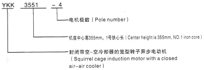 YKK系列(H355-1000)高压JR147-8三相异步电机西安泰富西玛电机型号说明